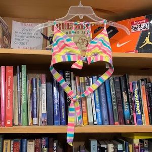 VICTORIA SECRET-woman’s multicolored tie-on bikini top
